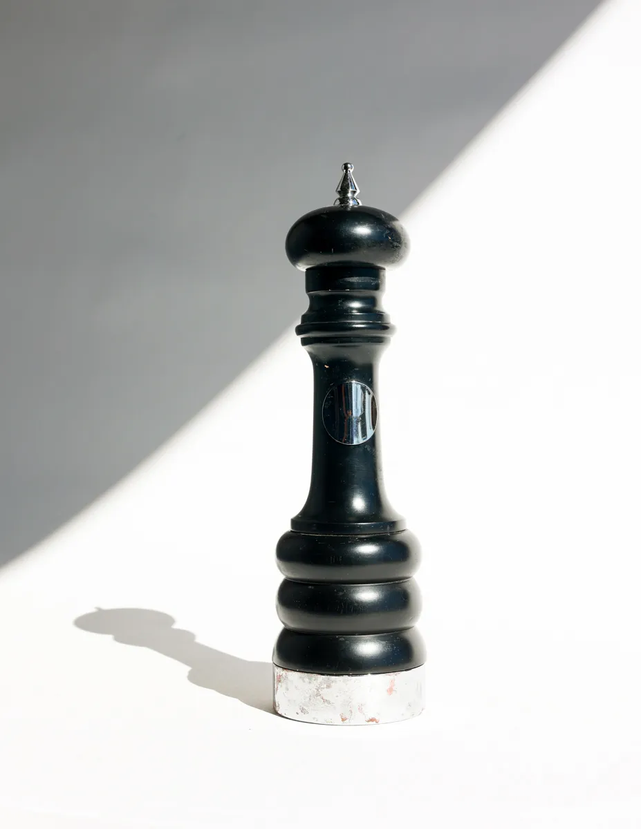 Tall, Black Wooden Pepper Mill