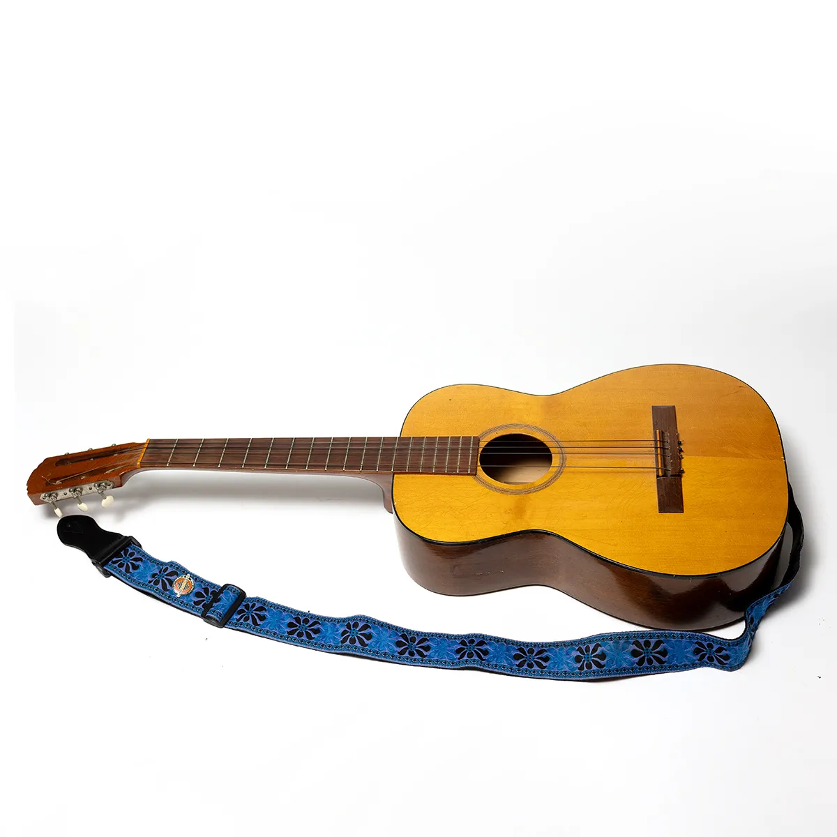 Vintage Goya Classical Guitar Acoustic Amber Wood Body, Brown Neck Made in Sweden