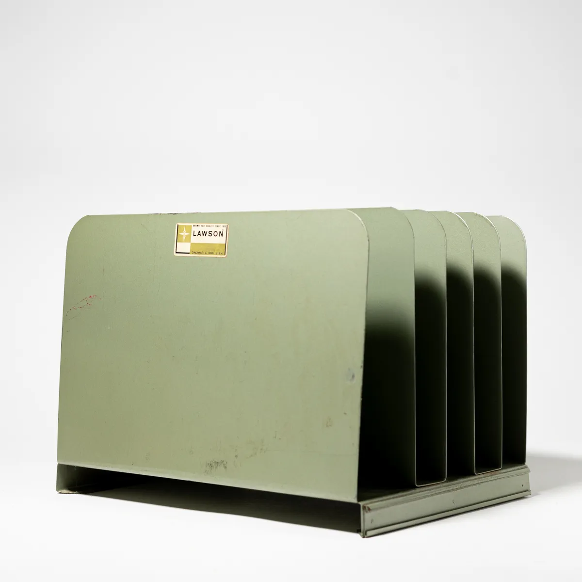 Vintage Army Green Metal Vertical file