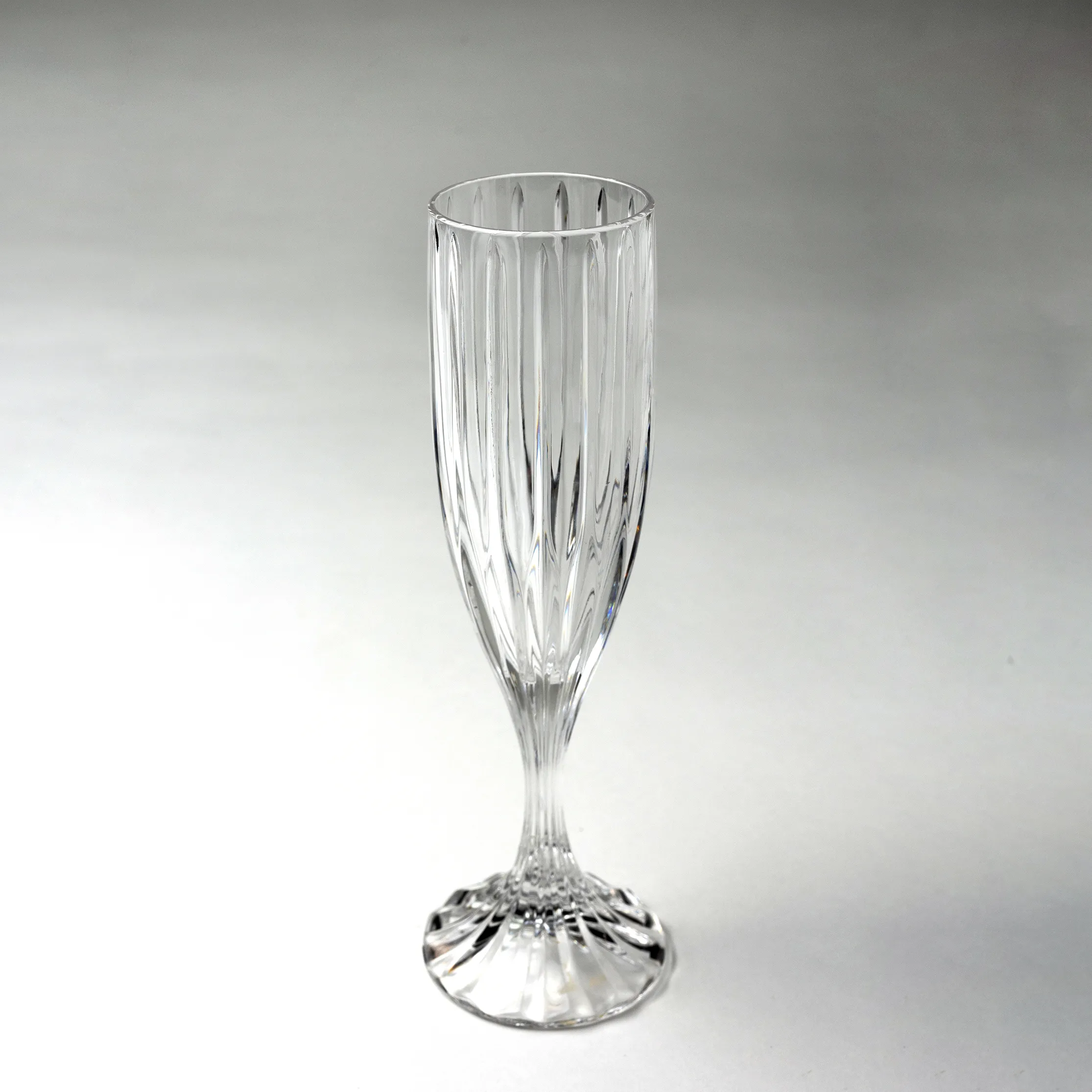 Fancy Heavy Etched Champagne Glass