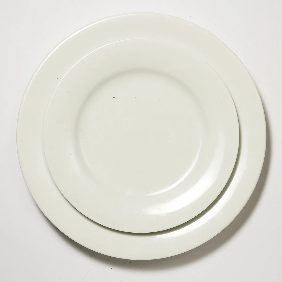 Plain White Dinner Plate Aspen Rim set - 10.75"