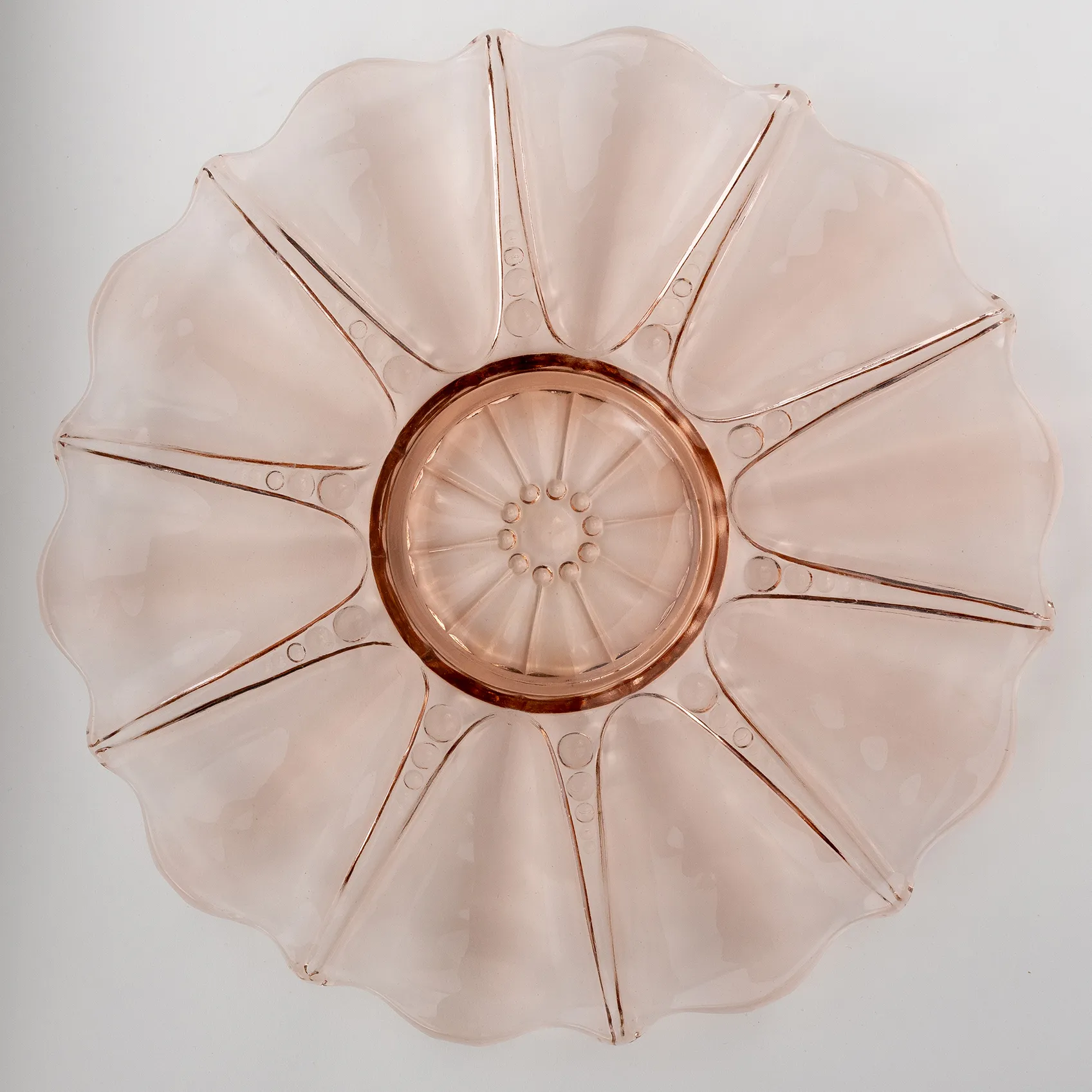 Pink Art Deco Platter - 13.5" x 1.5"