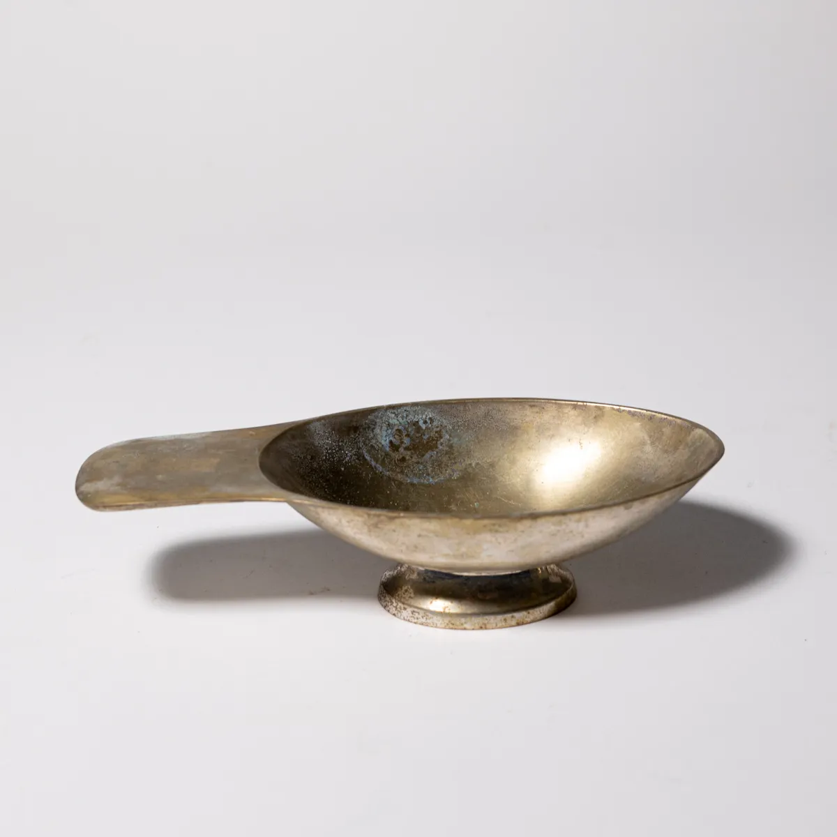 Vintage India silverplate gravy boat nonsimetrical