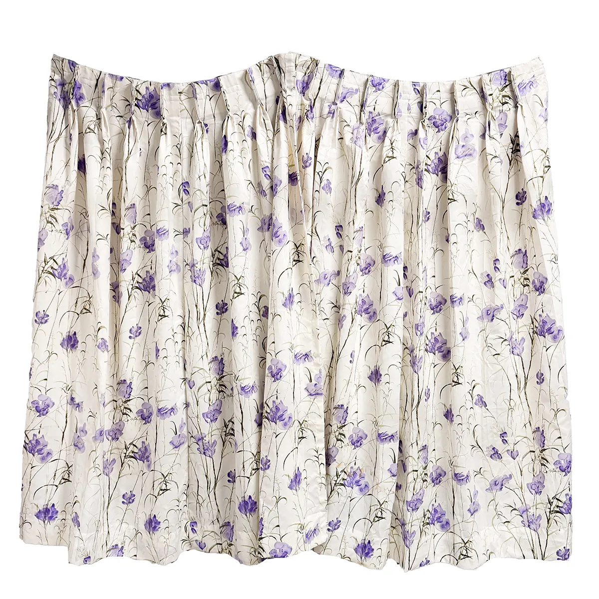 Curtain: Off White with Purple Flowers and Olive Green Greenery