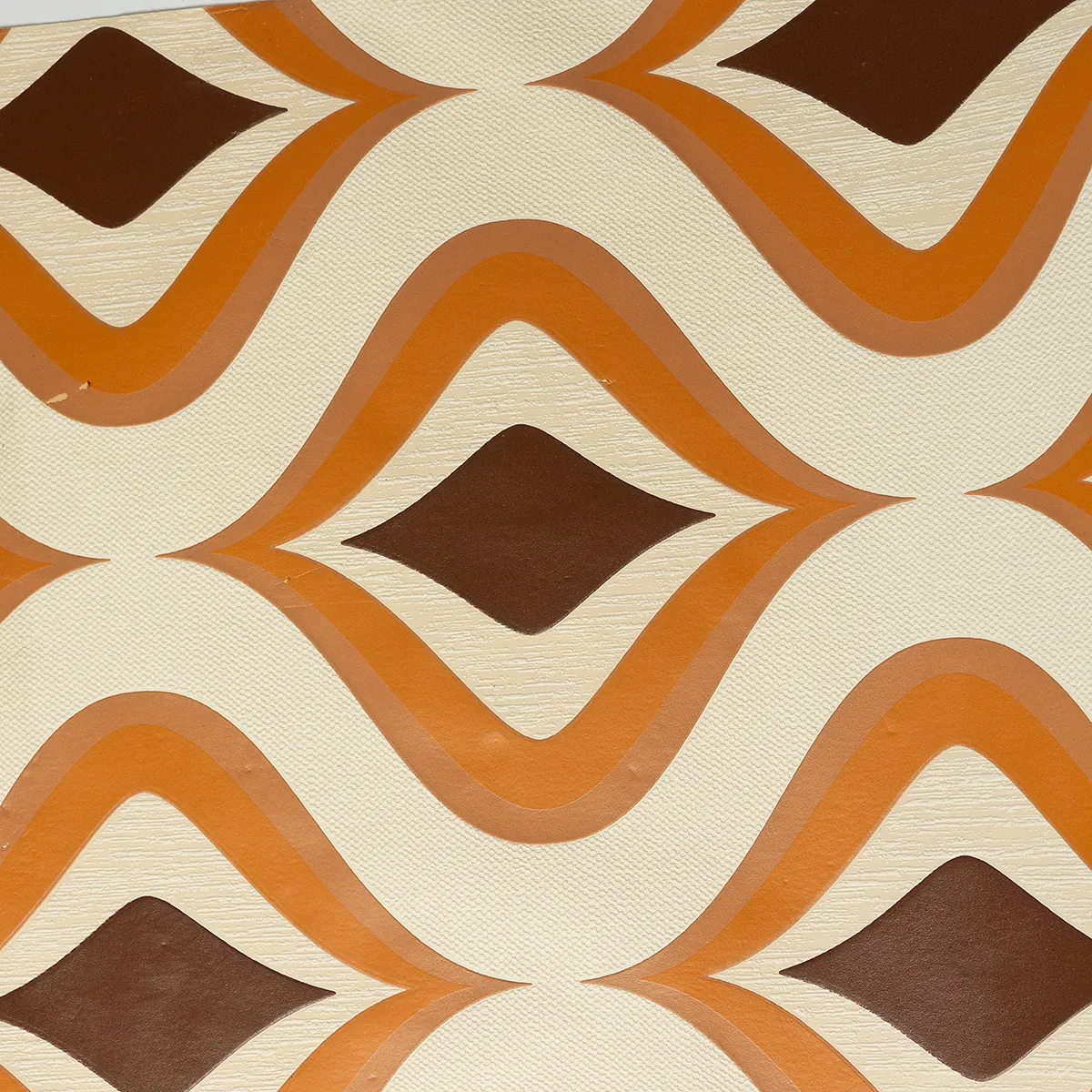 Wallpaper Orange Brown and Cream, Retro 1960 look