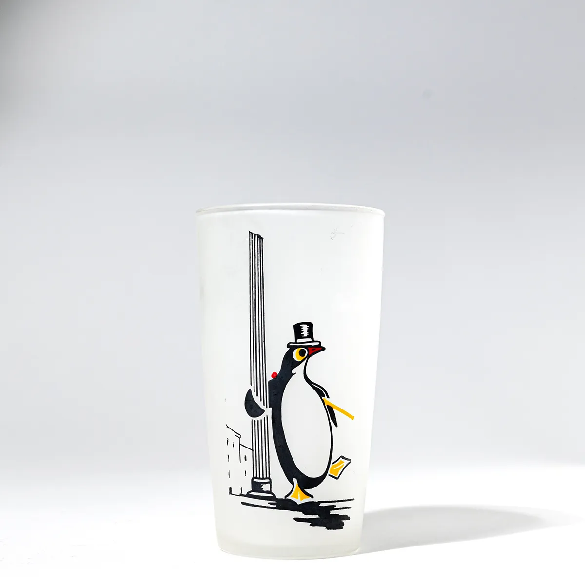 Tom Collins Frosted Glass Penguin in a Top Hat and Tails