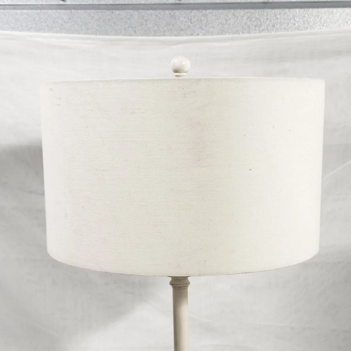 Extra Large White Shallow Drum Lampshade