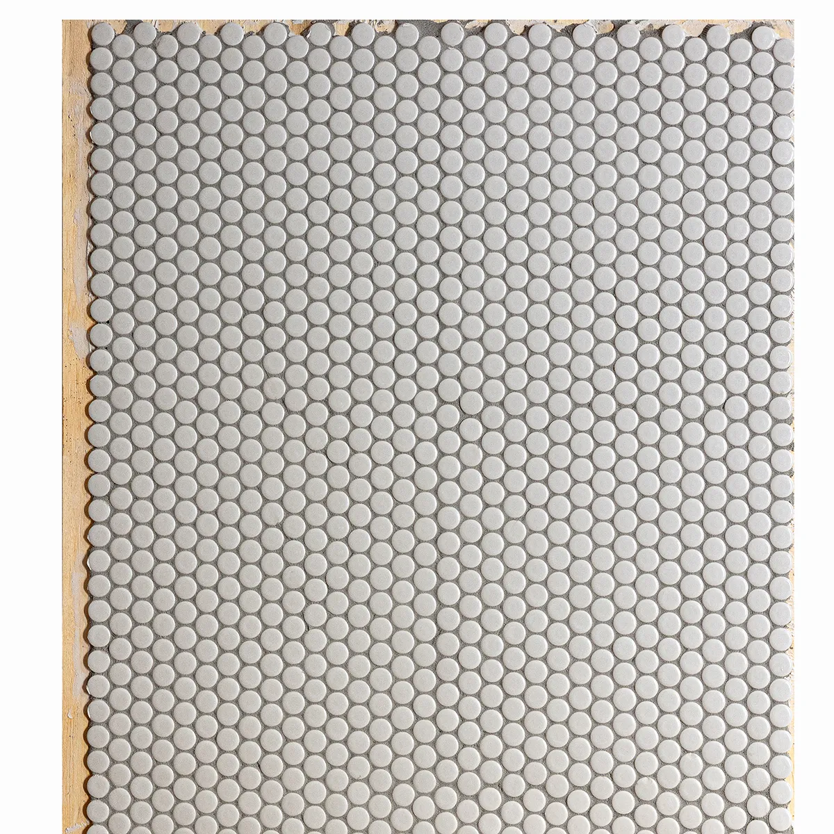 Surface Tile: Light Gray Penny Tile with Medium Gray Grout, Tabletop Photography Surface