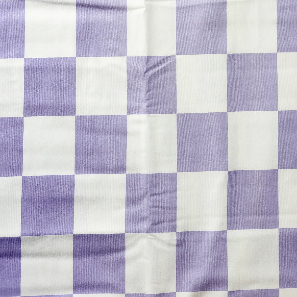 Light Purple and White Checkered Tablecloth Fabric