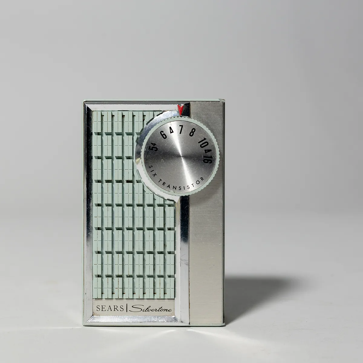 Pale Blue Sea Foam1950 Transistor Radio. Chrome Detail Sears Silvertone