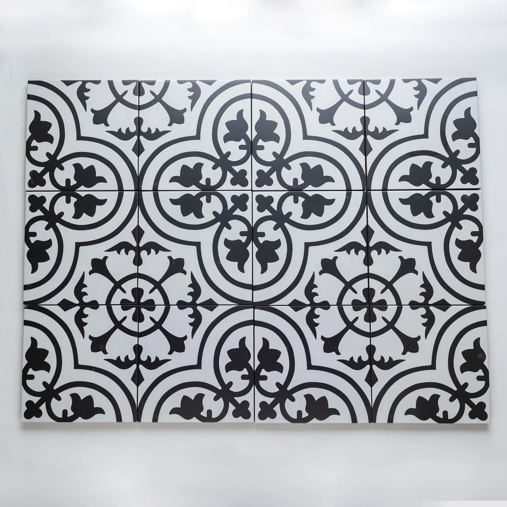 Surface Black & White Ceramic Tile - 3' x4' (made up of 8" x 8" tiles)