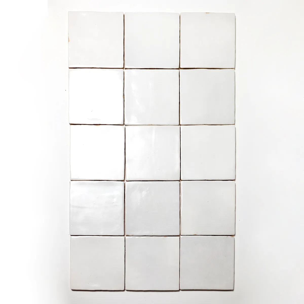 Imperfect White Ceramic Tile Loose Wavy 16 tiles Portuguese Tile