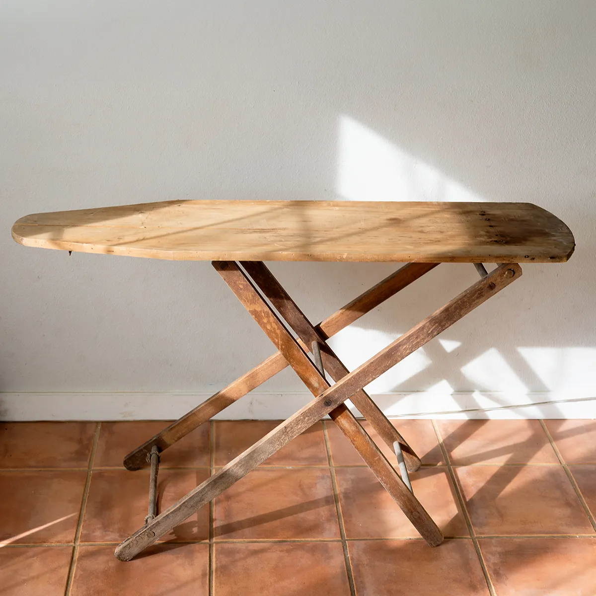 Vintage Used Folding Wood Ironing Board 1920's Display For Collection