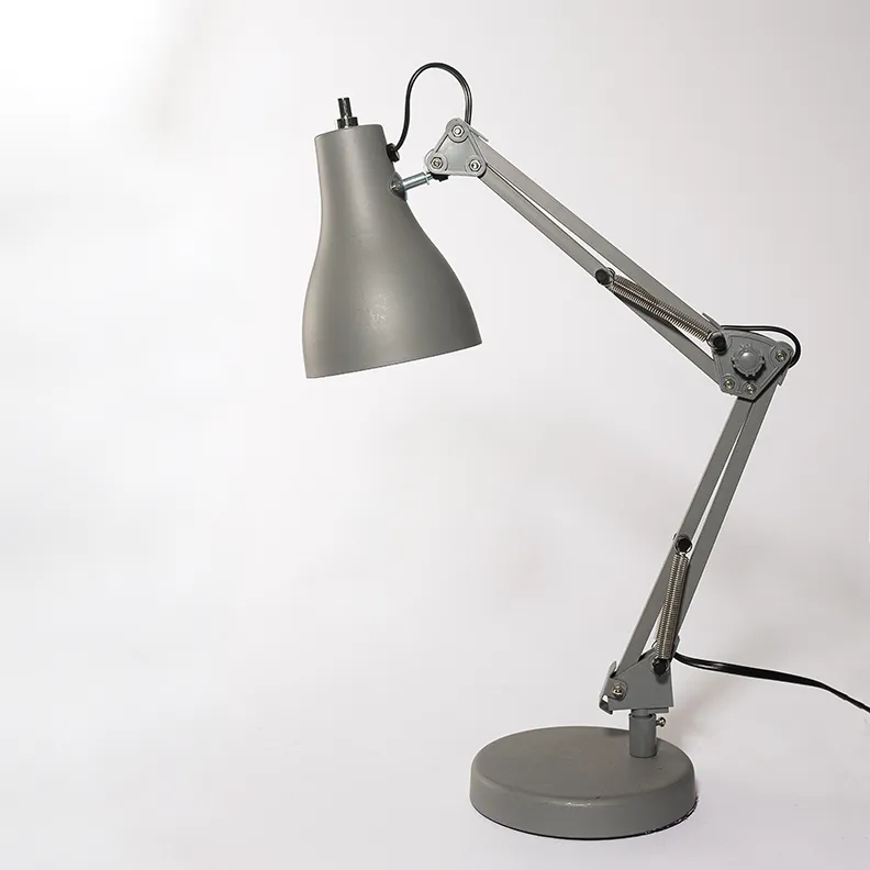 Matte Gray Metal Desk Lamp 