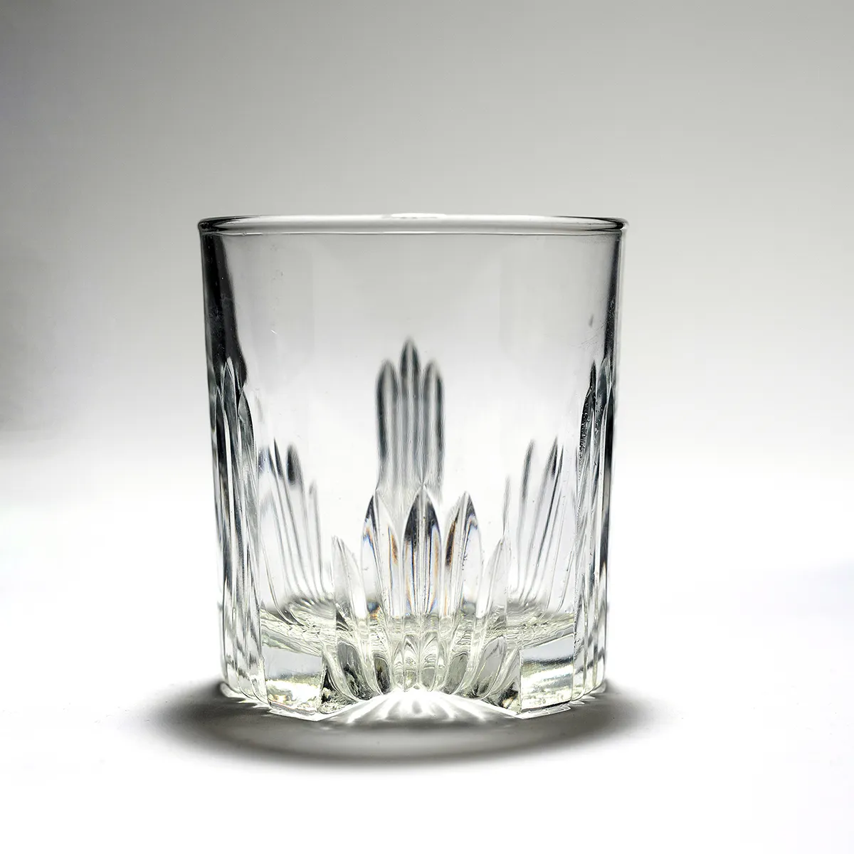 Single Selecta etched glass rocks glass, whiskey, scotch - 3.5" x 3.25"