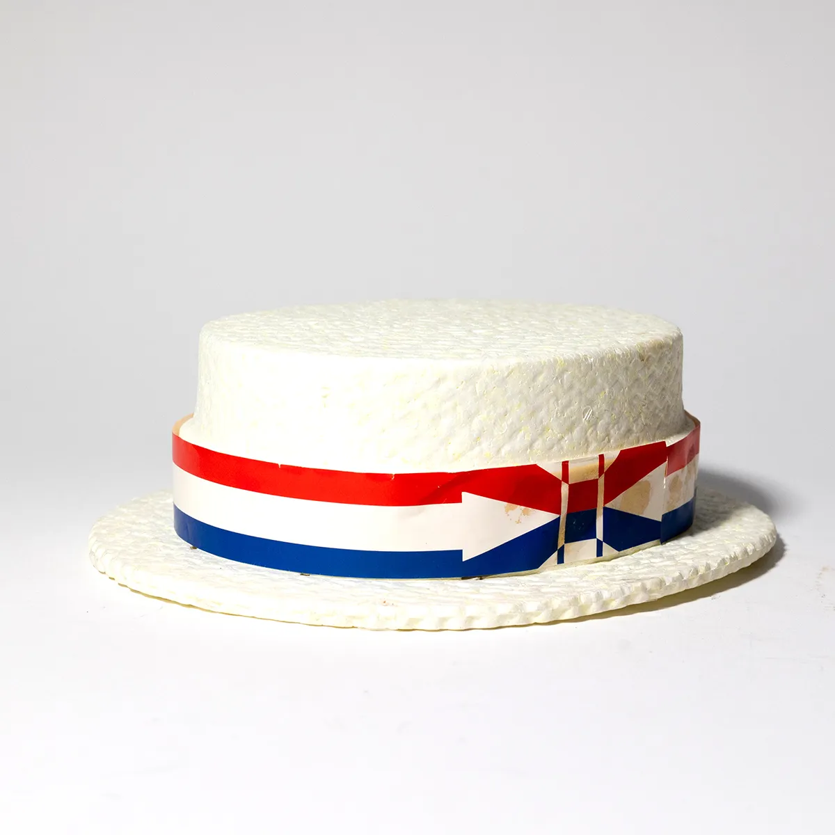Vintage Election Foam Hat Red White Blue paper Band