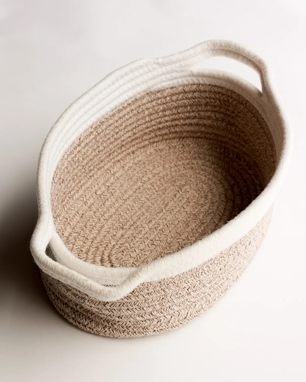 Boho Coiled Jute Rope Natural Storage Basket