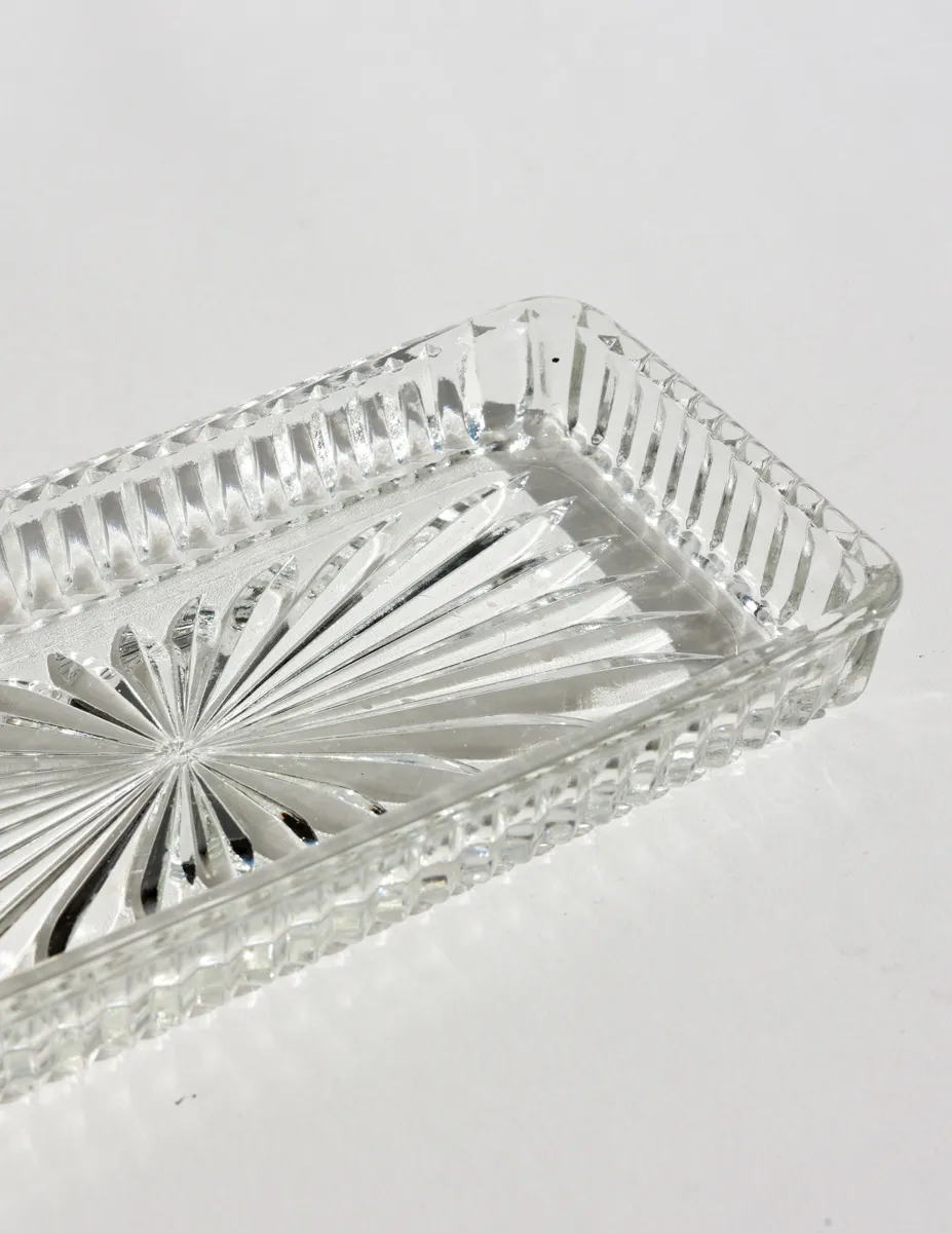 Clear Crystal Trinket Vanity Dishes, Star Design Vanity Counter Dish