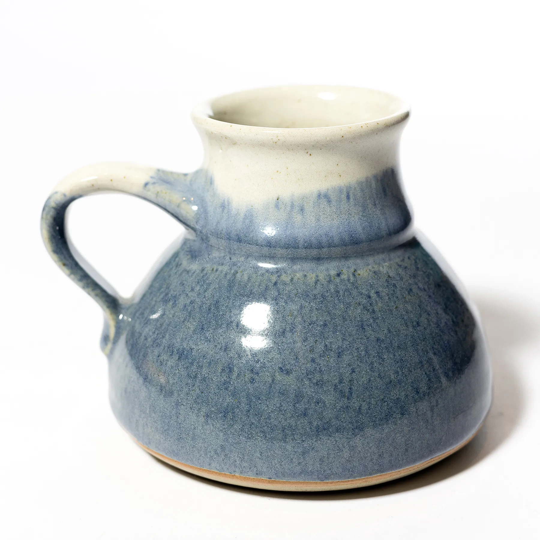 Hand Thrown Pottery Mug Travel Wide Non-Slip Single - 4" x 4.5"
