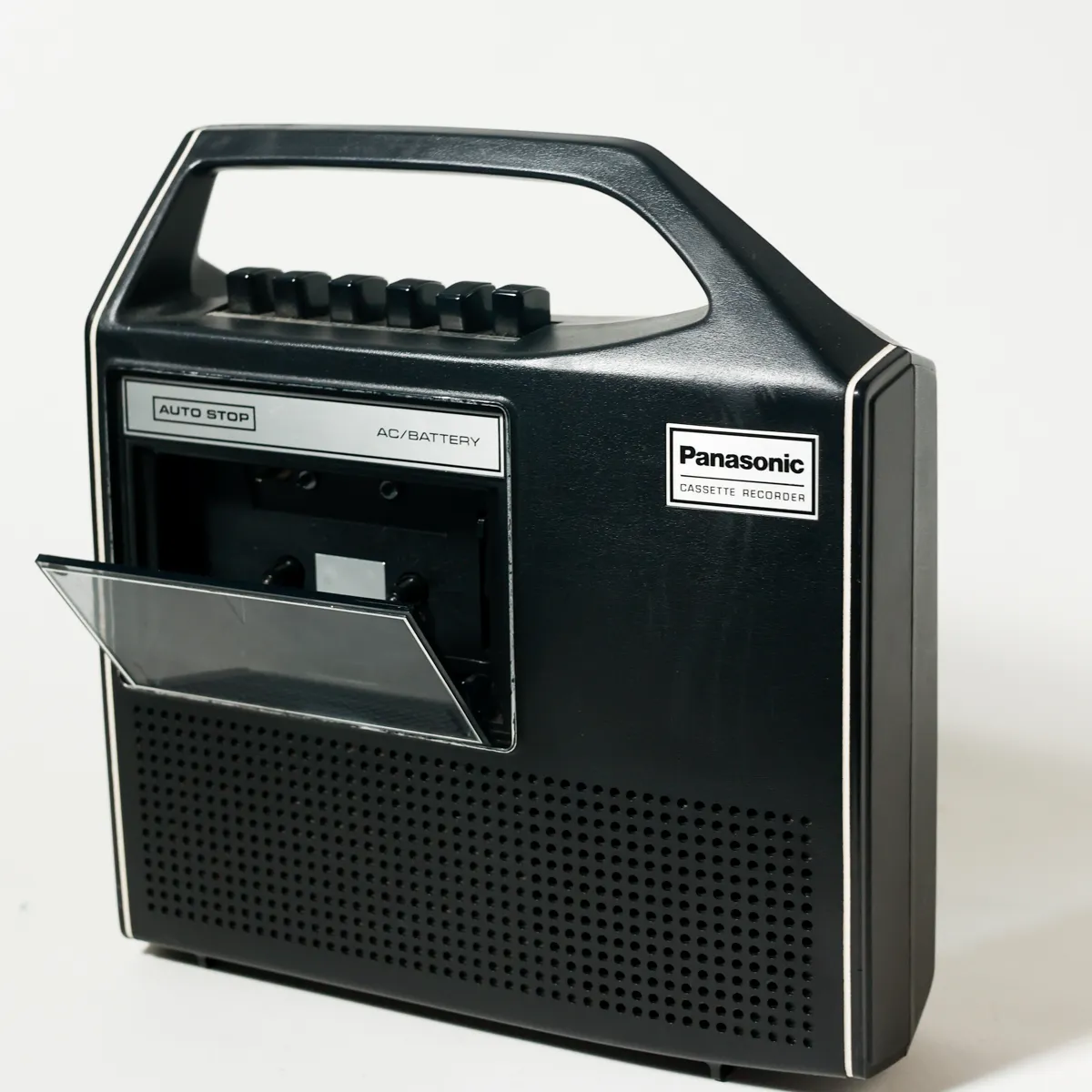 Panasonic Vintage 1970s Portable Cassette Recorder Black