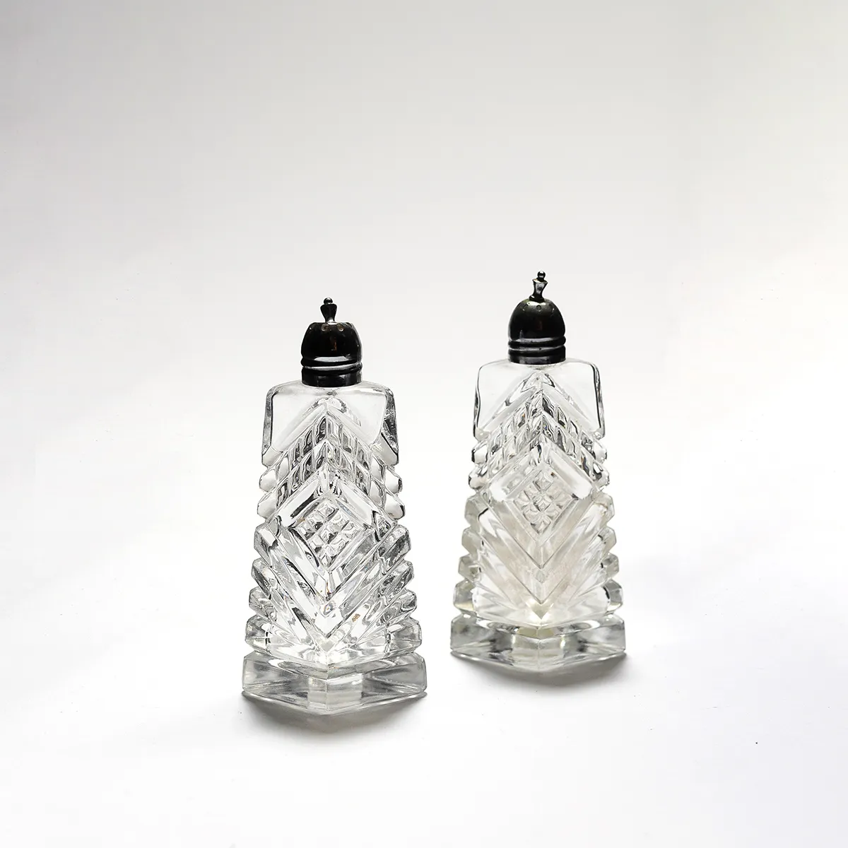Crystal Salt and Pepper Shakers - 5" x 2.25"
