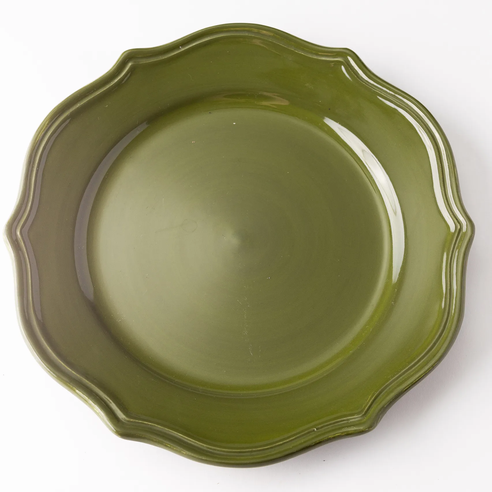 Olive Green French Country Plate - 1" x 8.75"