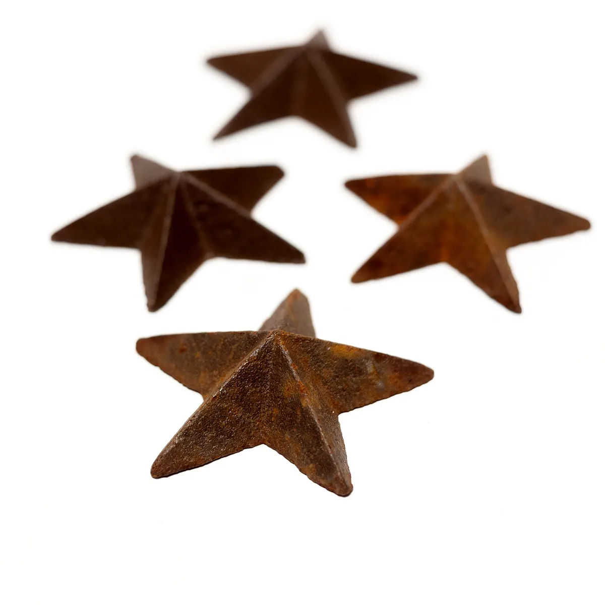 Steel Texas Stars. Rusty, Patina, Various Sizes.Metal, medium convex