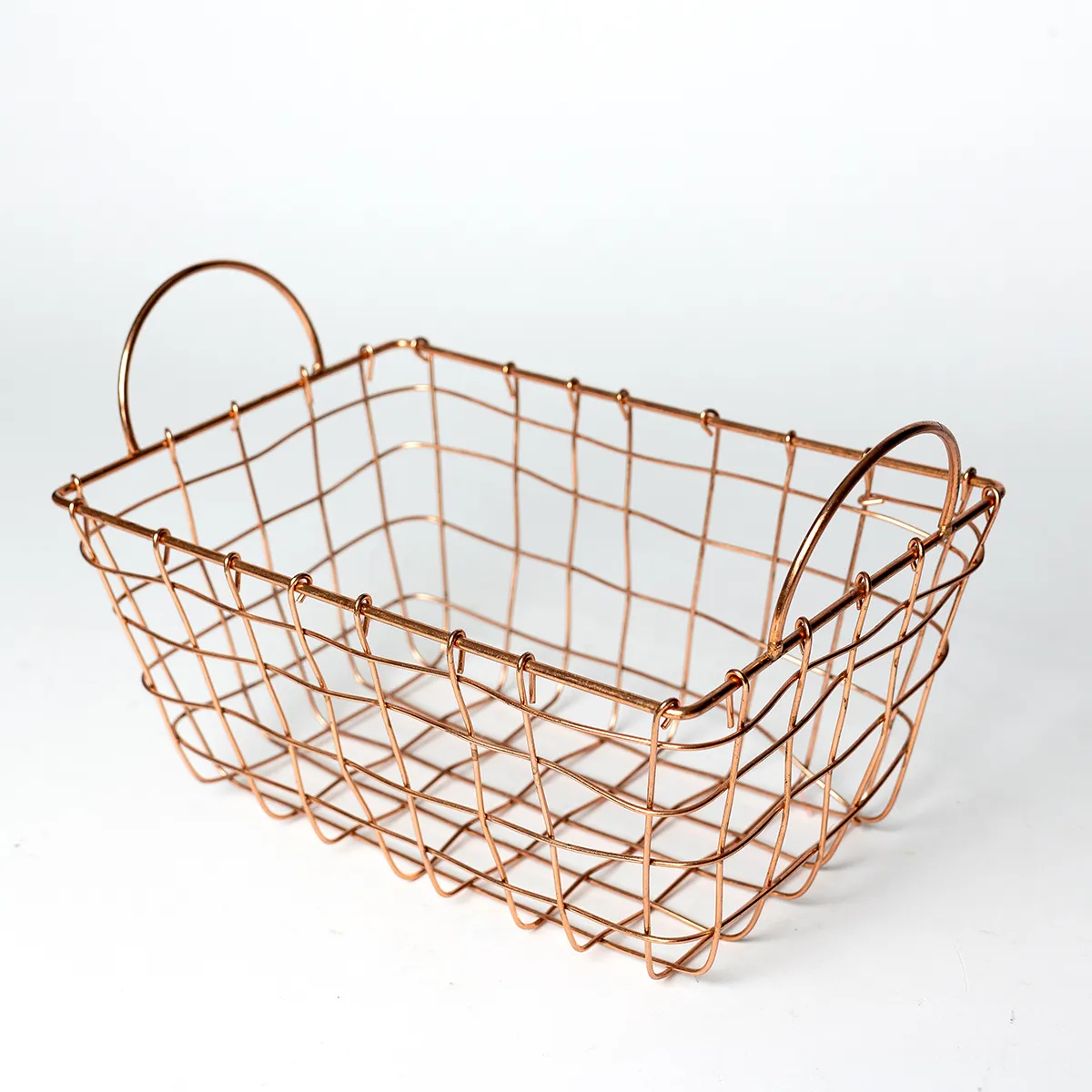 Metal Basket with Handles Copper
