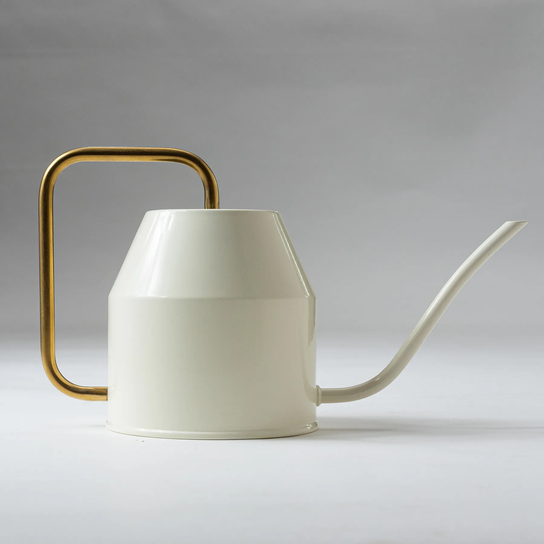 Cream Colored Metal Watering Can - 10" x 6"