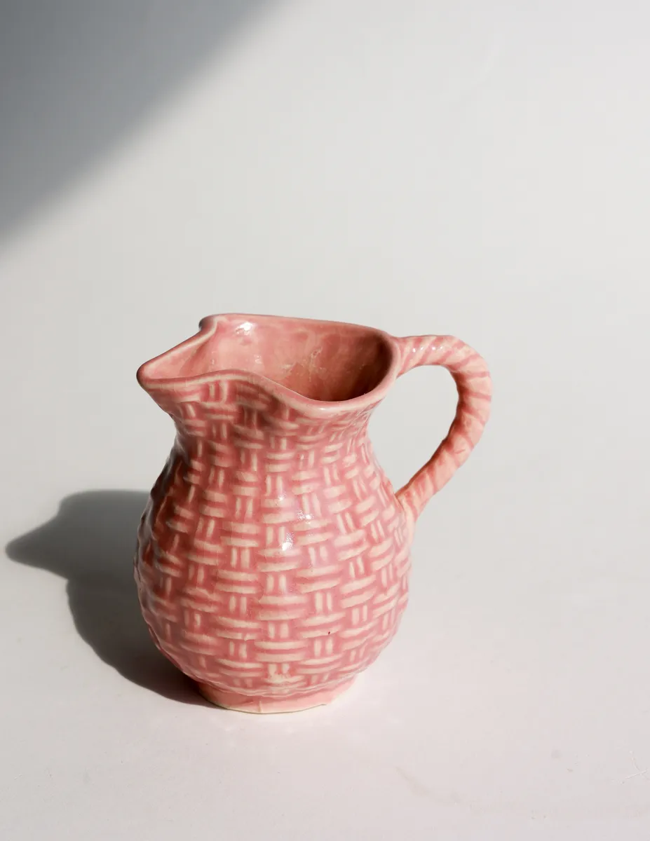 Pottery pattern basket weave creamer
