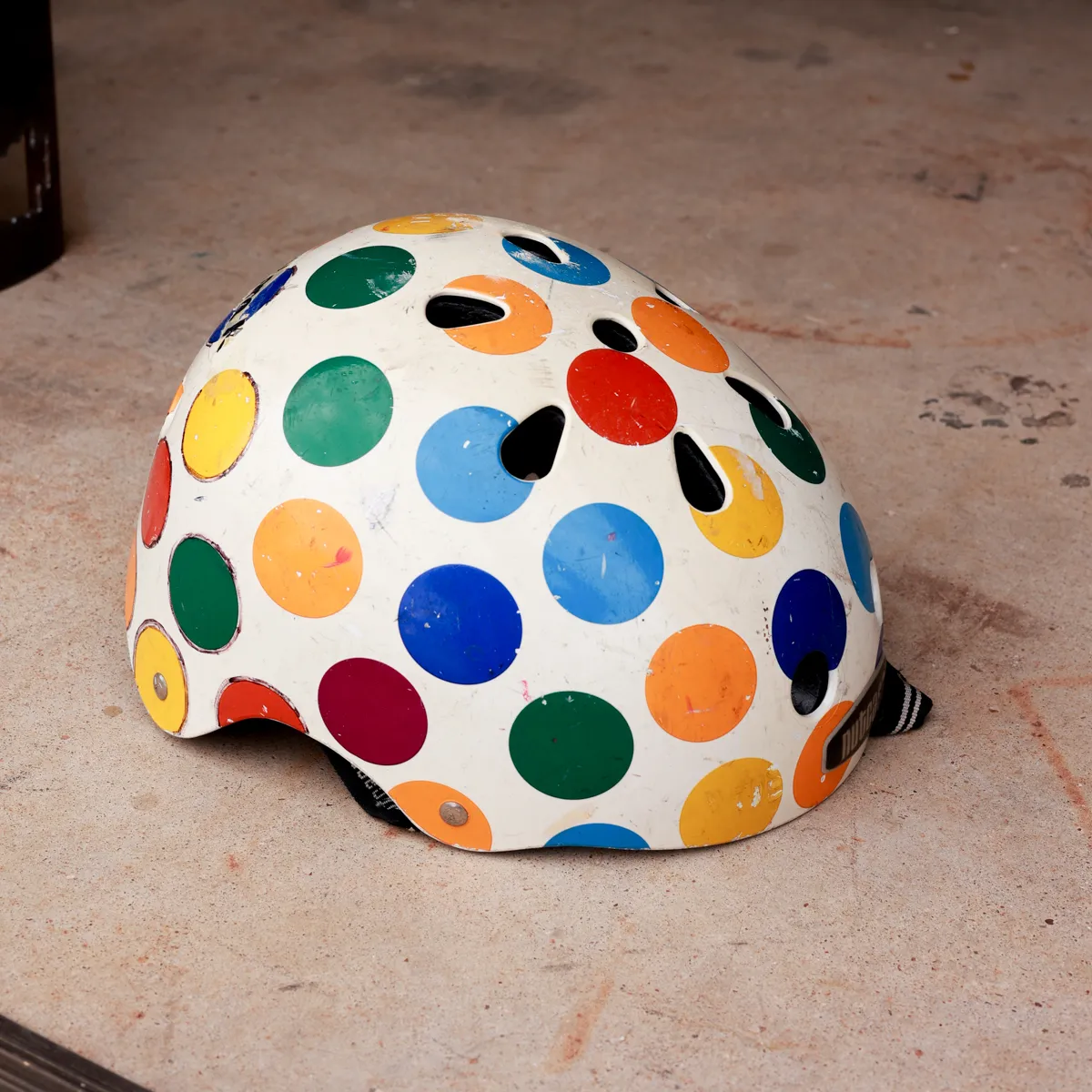 Polka Dot Bicycle Helmet Colorful Vintage Prop