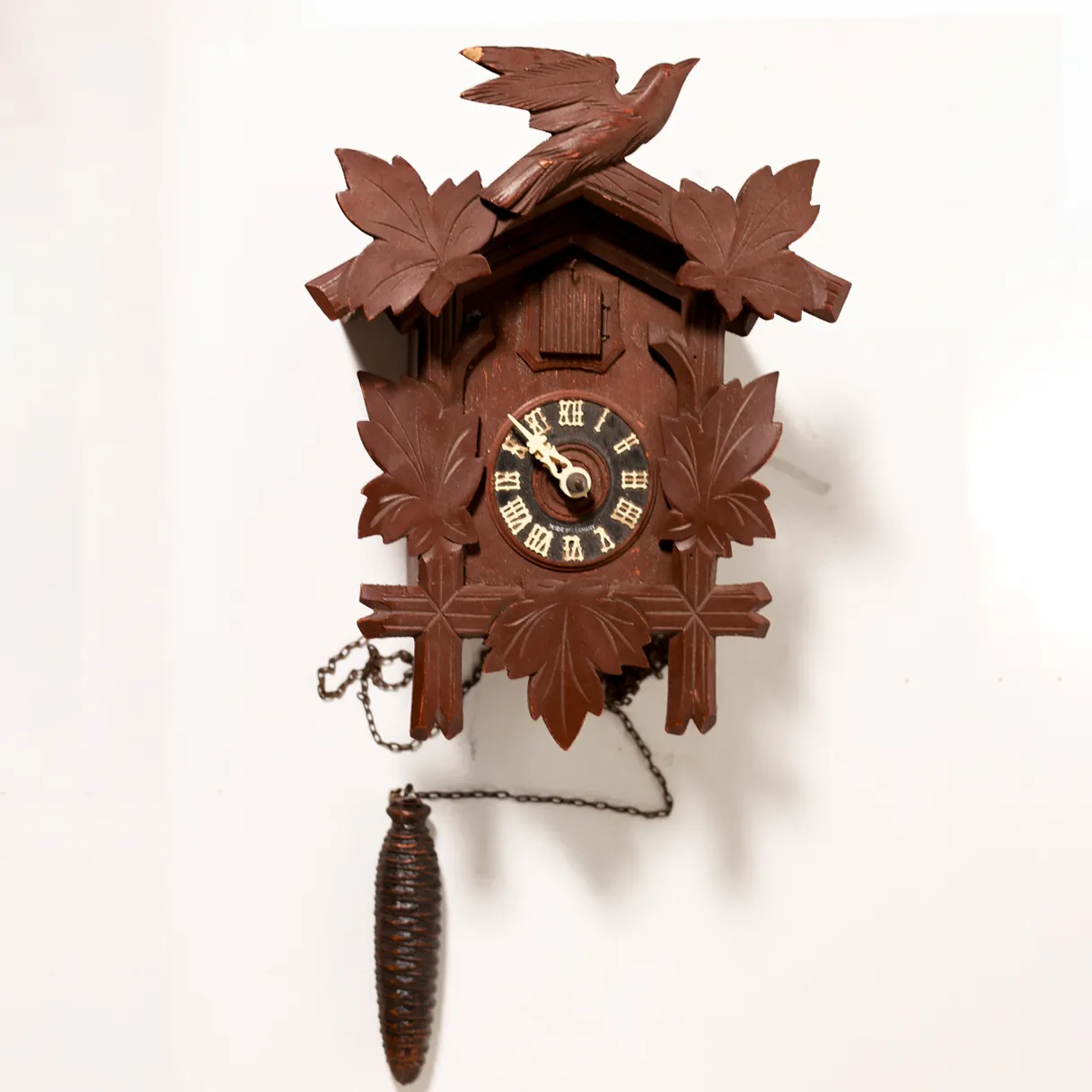 Vintage German Black Forest Hand-Carved Cuckoo Clock