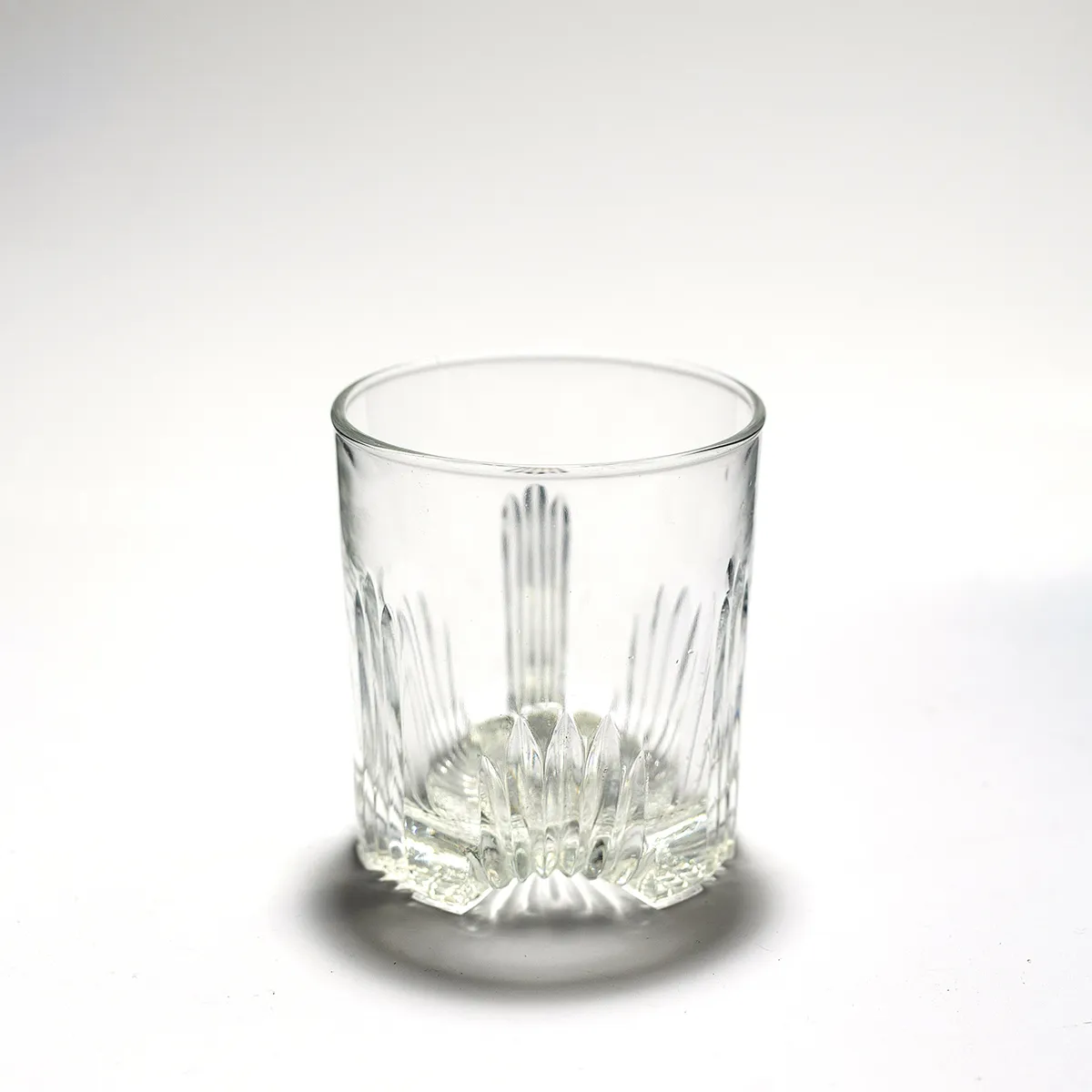 Single Selecta etched glass rocks glass, whiskey, scotch - 3.5" x 3.25"