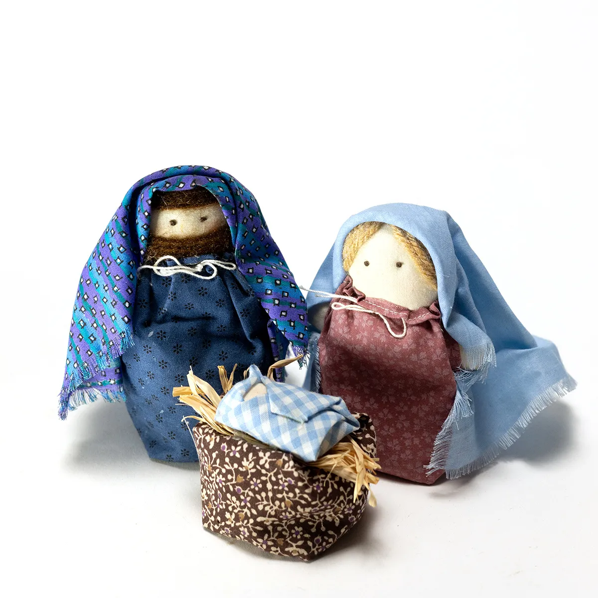Puffy Hand Made Nativity. Christmas Decorations. Religious