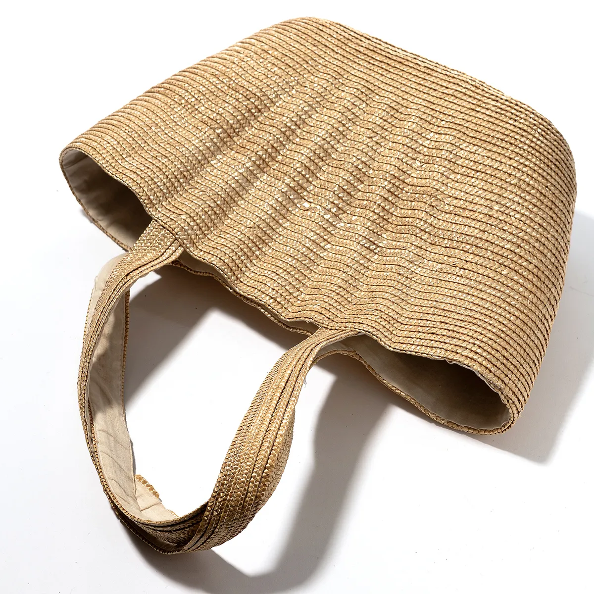 Straw Beach Bag Tote Bag Beige Wicker - 21" x 17"