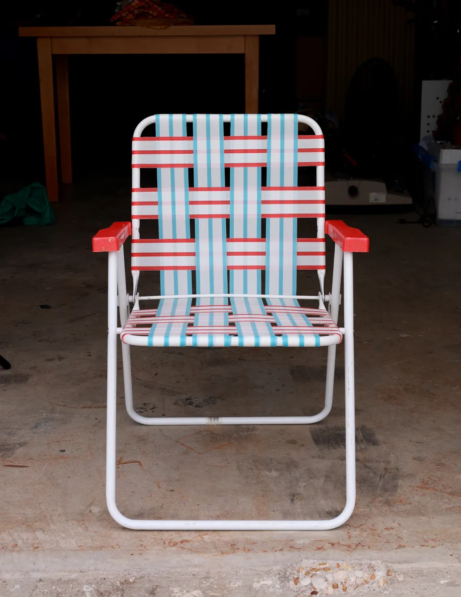 Americana Web strap Portable Lawn Chair Red White and Blue