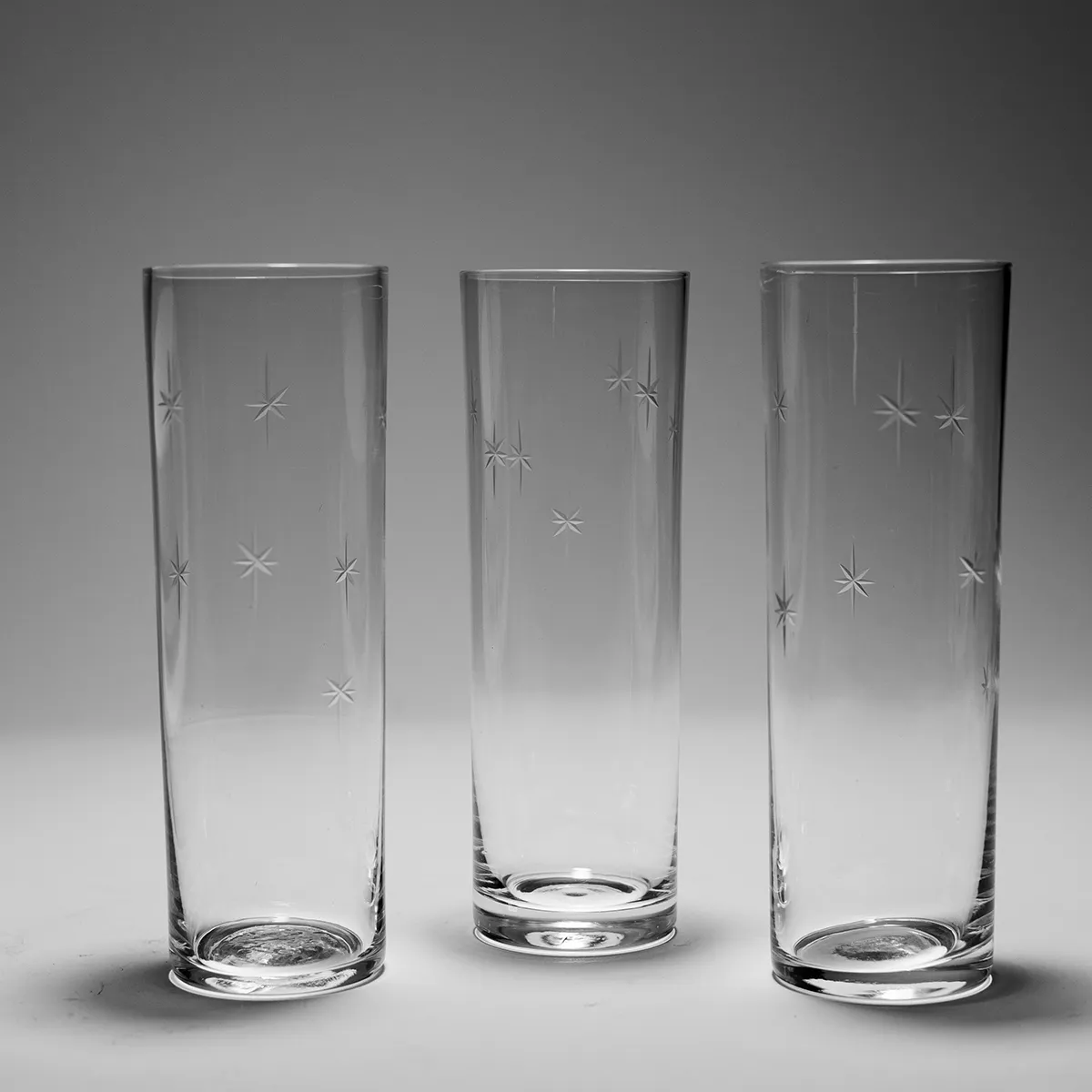 Star Dust Quartzex Crystal high ball cooler Clear Glass with etched stars