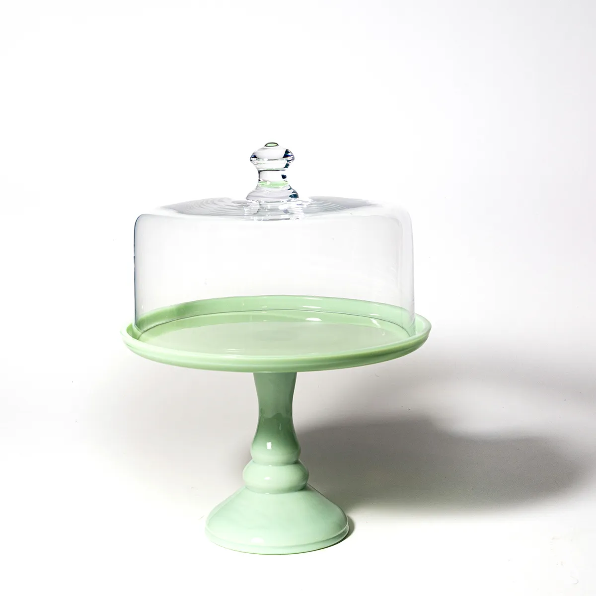tall cake stand, Green, Garden Party, Clear Cover,
