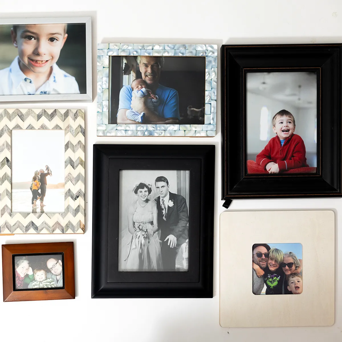 Assorted Wood and Metal Picture Frames Various Sizes