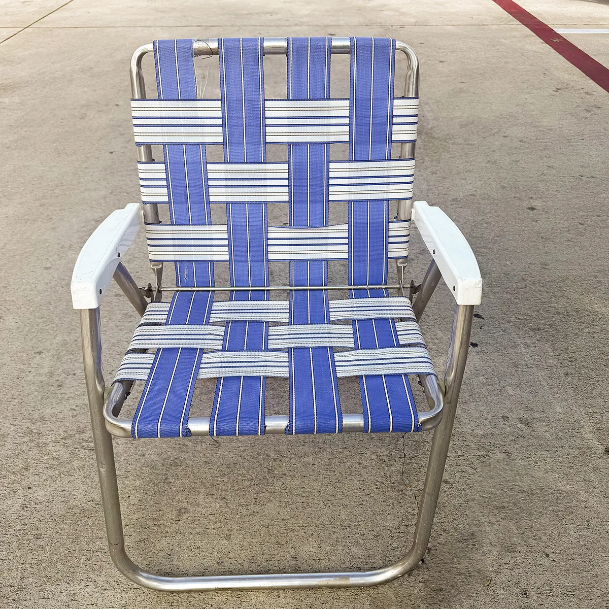 Blue Folding Aluminum Webbing Lawn Chair