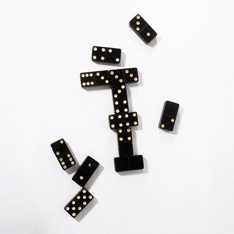 12 Vintage black and white dominoes - 2" x 1"