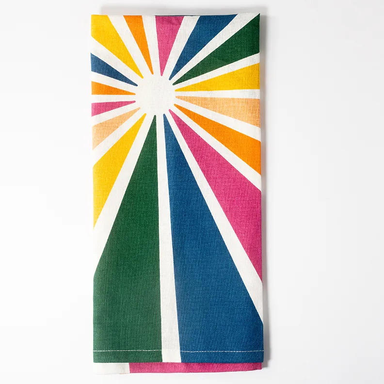 Set Dishtowels Colorful Sunburst - 28" x 20"