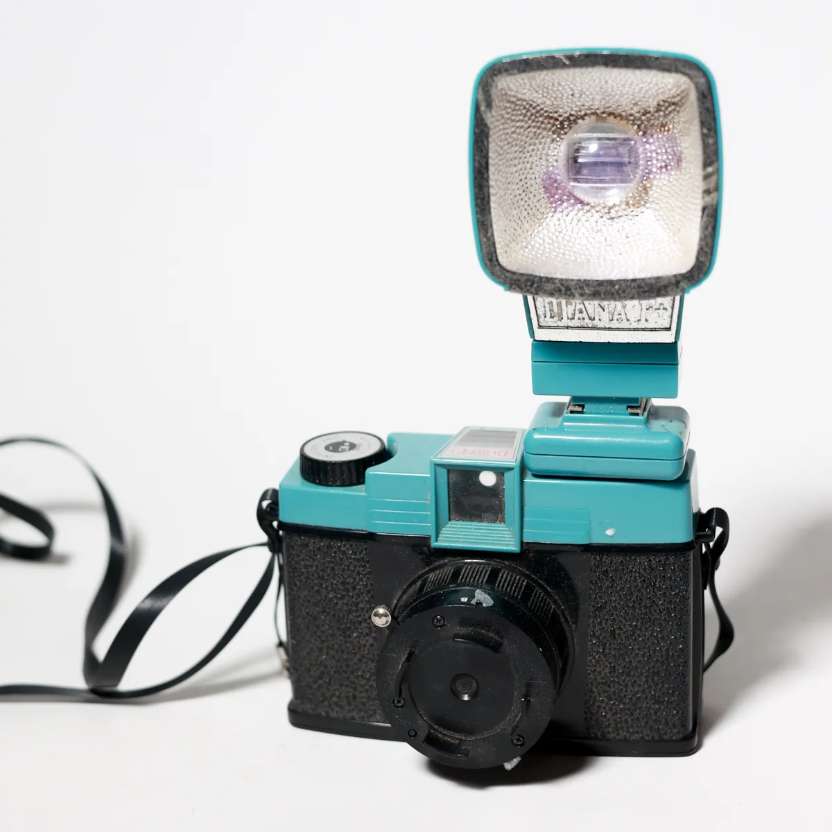 Lomography Diana F+ Teal Film Camera Flash, Blue Plastic Camera