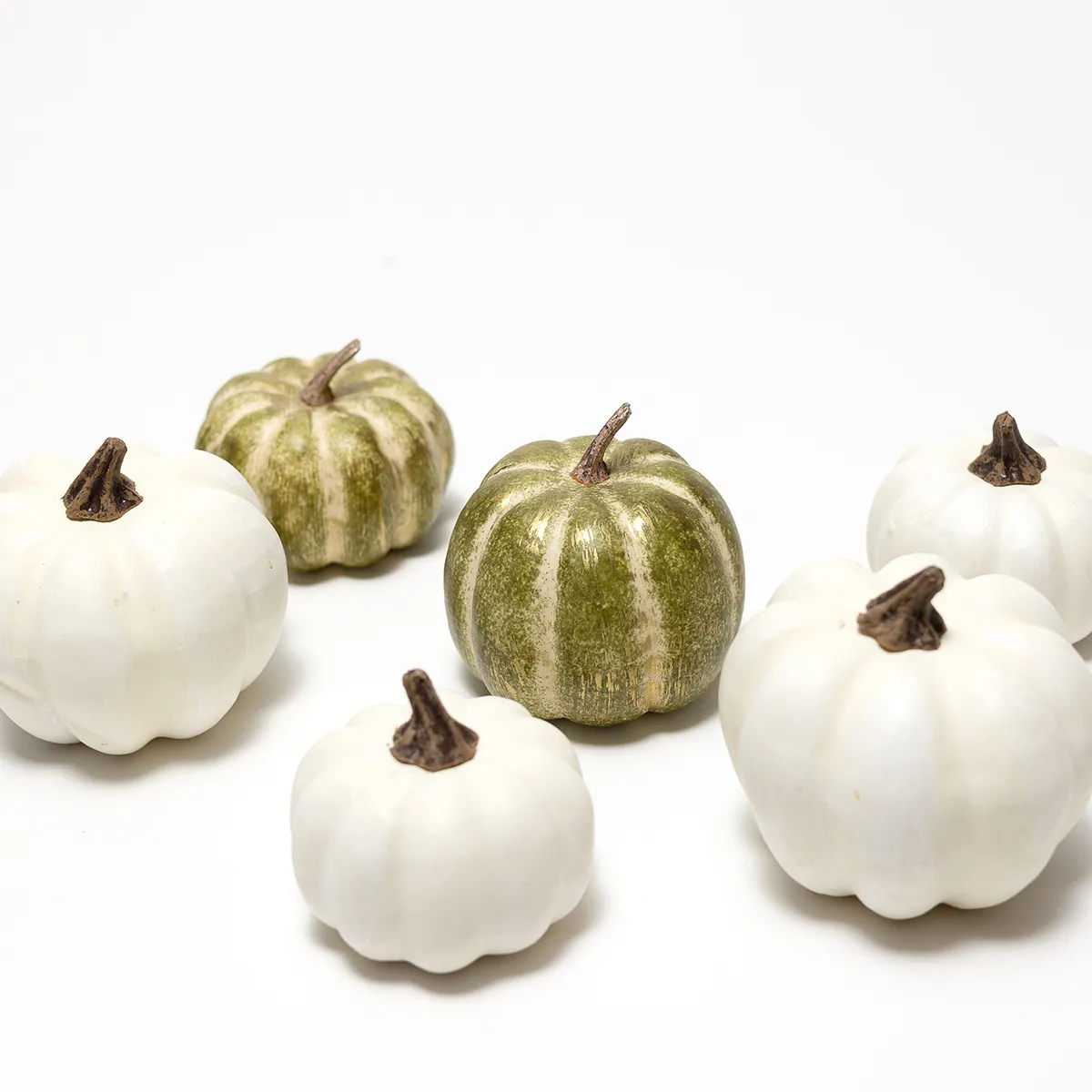 Big Bag of Artificial Pumpkins and Gourds Orange Green and Gold