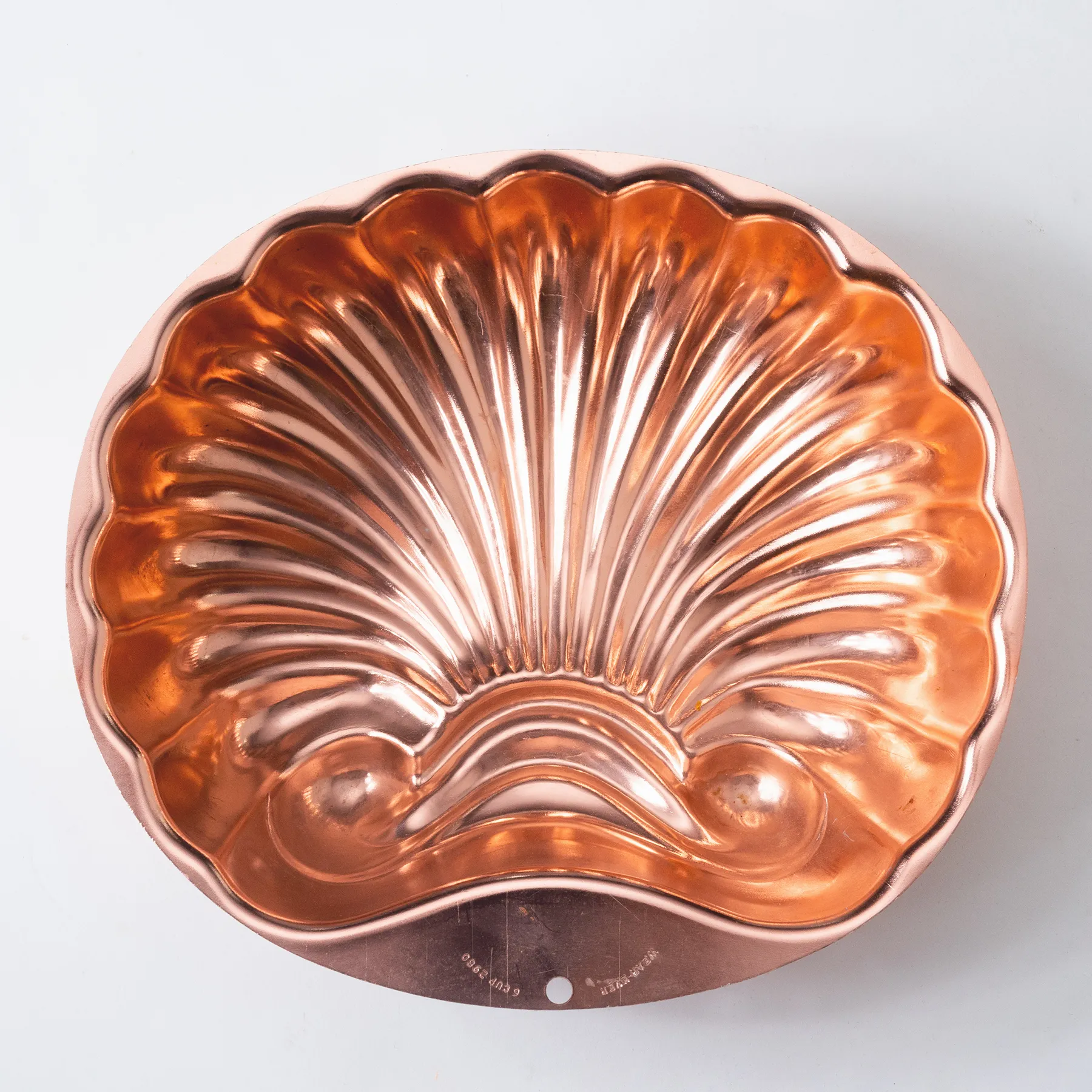 Vintage Copper Seashell Cake Pan Jello Mold - 9.75" x 8.5" x 2.75"