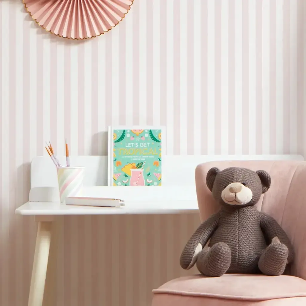 Vintage Blue, Pink and Orange Striped Wallpaper $25 rental + $10 per spent foot
