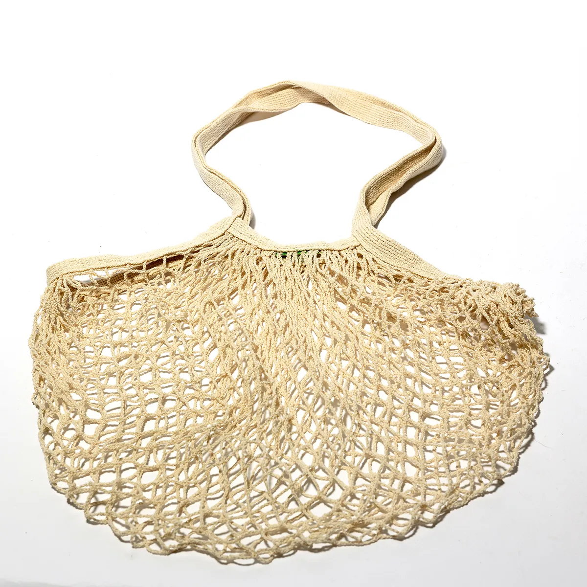 Beige cream netted bag - Farmer's Market Bag, Mesh Tote