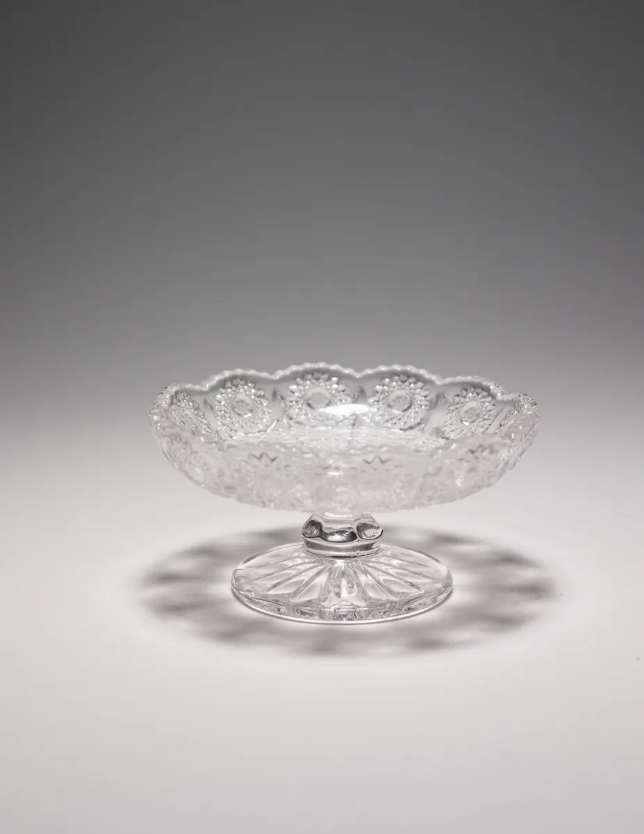 Clear Pressed Glass Dessert Dish, Cupcake Stand