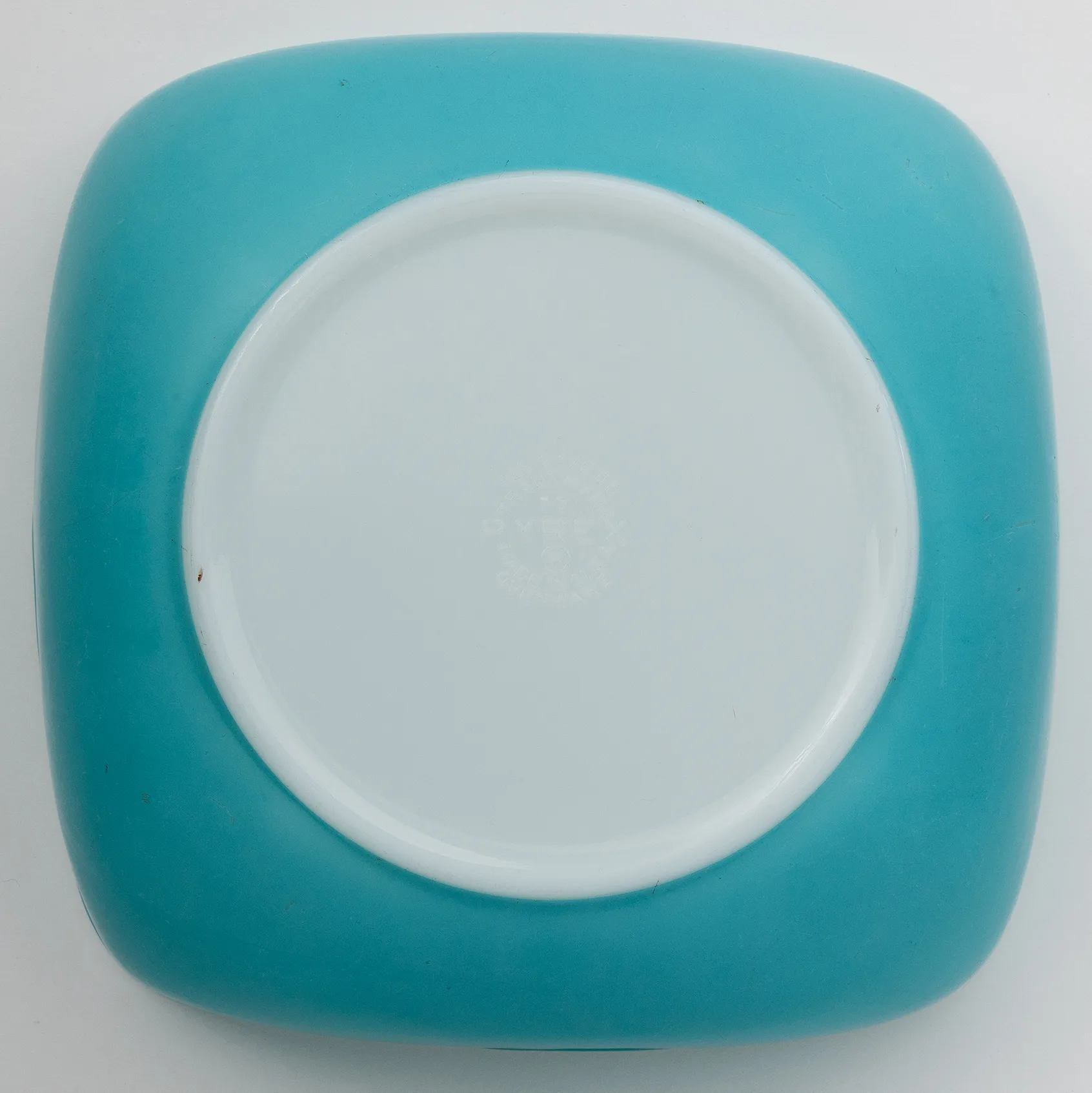 Large Square Blue Pyrex Mixing bowl - 9.25" x 11" 