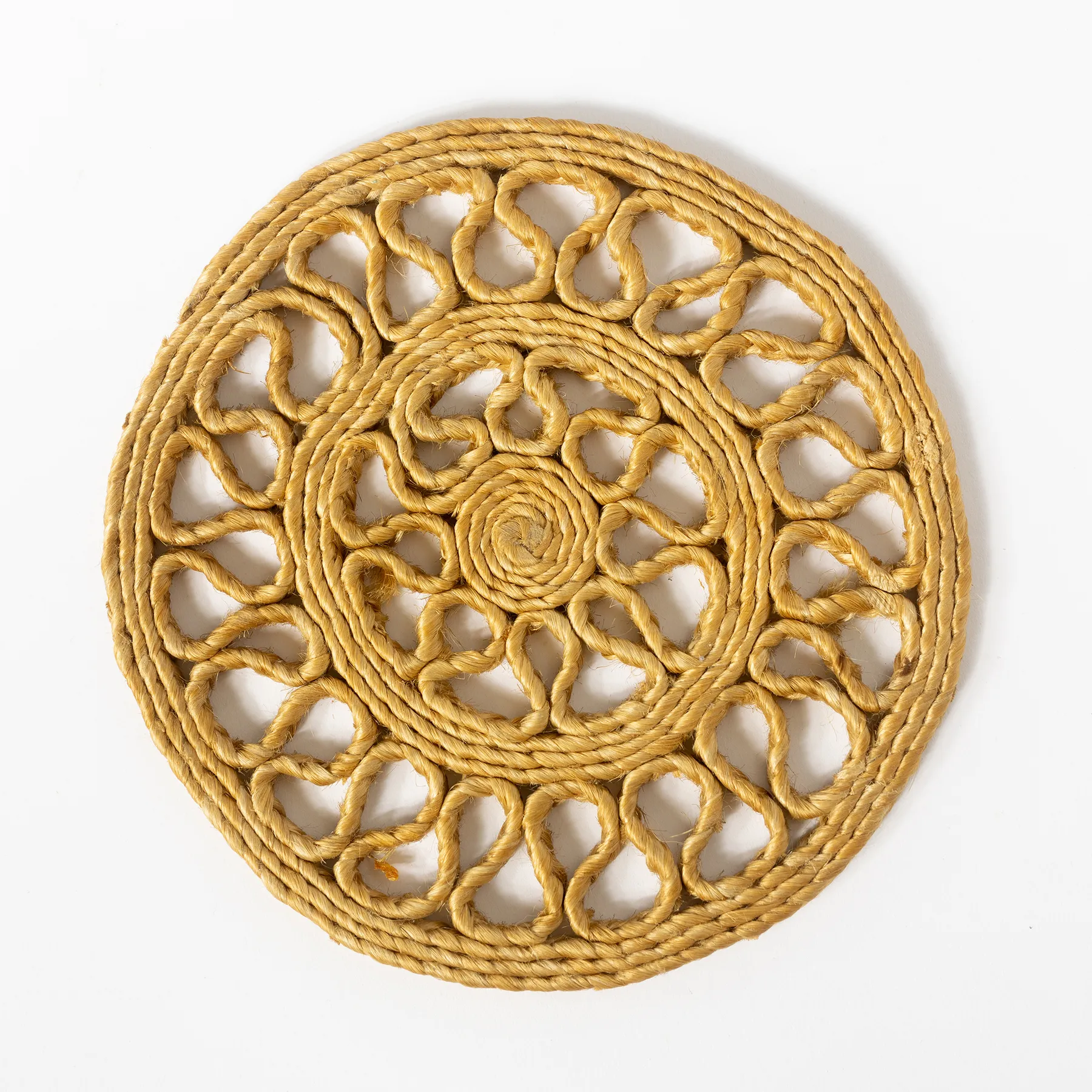 Hand Woven wicker Trivet - 6.25"